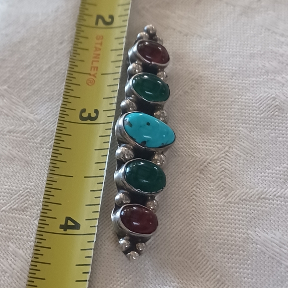 Vintage Navajo Betty Ann Lee Graduated Bar Pin, Sterling Silver - Picture 9 of 10